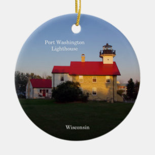 De Cerâmica Ornamento circular Port Washington Lighthouse