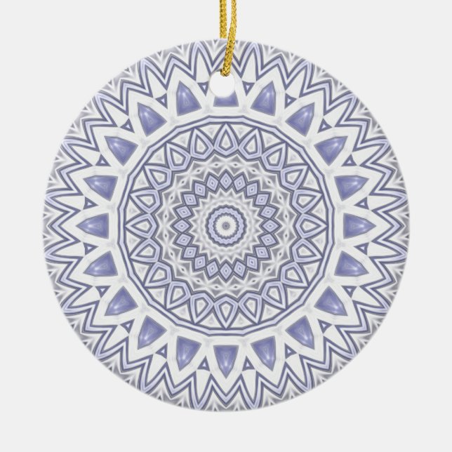 De Cerâmica Ornamento claro da mandala do floco (Frente)