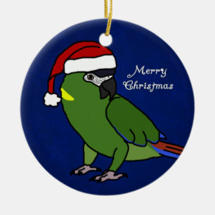 De Cerâmica Ornamento colocado um colar amarelo do Macaw do