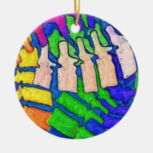 De Cerâmica Ornamento colorido da arte da espinha