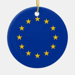 De Cerâmica Ornamento com a bandeira da União Europeia