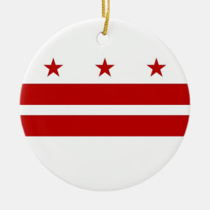 De Cerâmica Ornamento com a bandeira do Washington DC