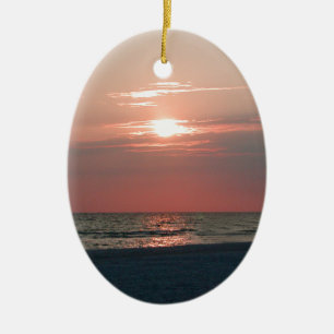 De Cerâmica ornamento com a foto do por do sol bonito