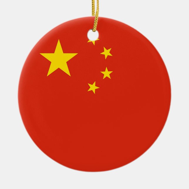 De Cerâmica Ornamento com bandeira da China (Frente)