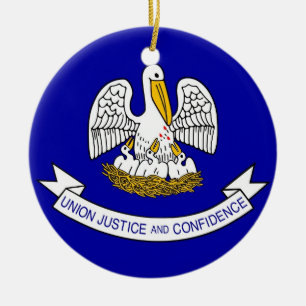De Cerâmica Ornamento com bandeira da Louisiana