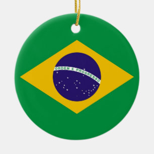 De Cerâmica Ornamento com bandeira do Brasil