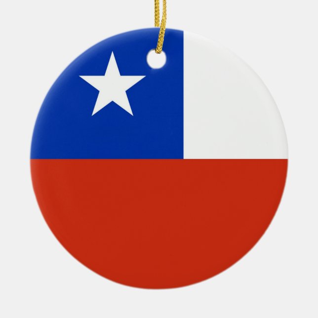 De Cerâmica Ornamento com bandeira do Chile (Frente)