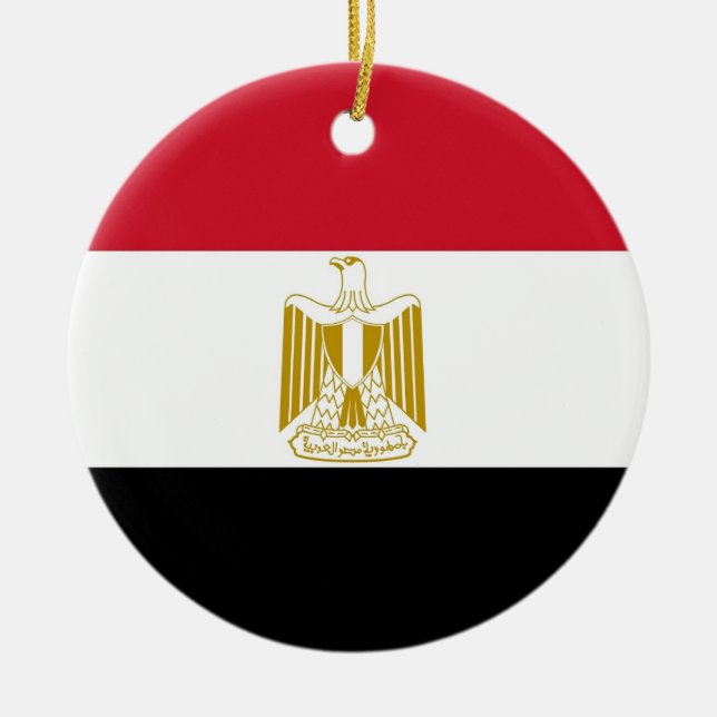 De Cerâmica Ornamento com bandeira do Egito (Frente)