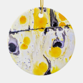 De Cerâmica Ornamento com padrão amarelo e preto