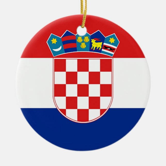 De Cerâmica Ornamento com pavilhão da Croácia (Frente)