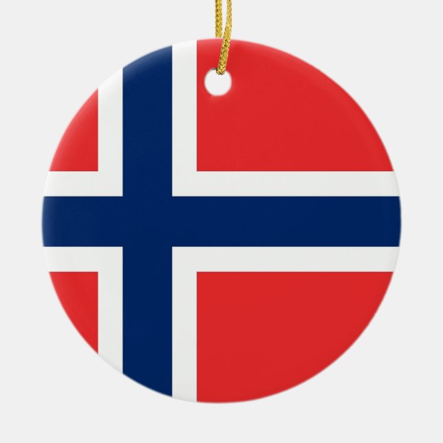 De Cerâmica Ornamento com pavilhão da Noruega (Frente)