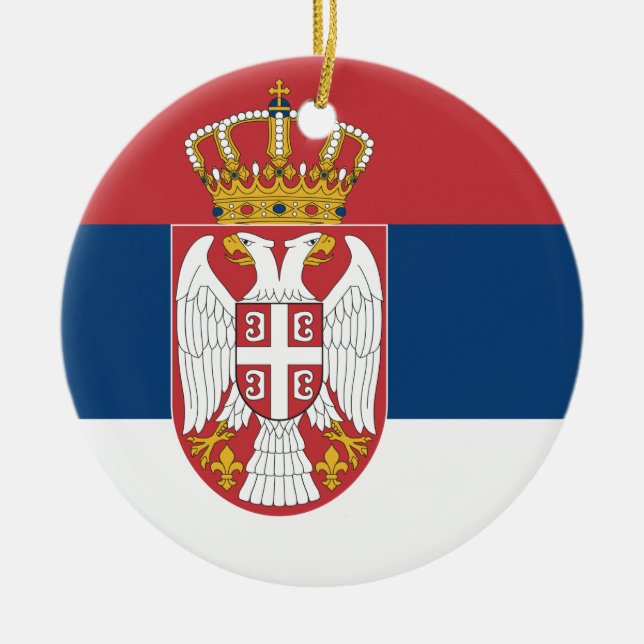 De Cerâmica Ornamento com pavilhão da Sérvia (Frente)