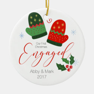 De Cerâmica Ornamento contratado primeiro Natal personalizado