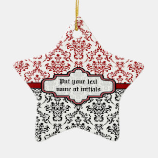 De Cerâmica ornamento cor damasco preto vermelho branco person
