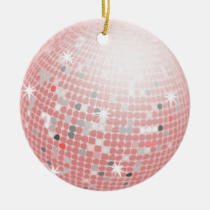 De Cerâmica ornamento cor-de-rosa da bola do disco