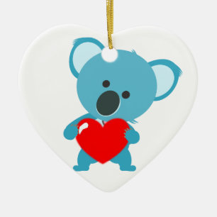 De Cerâmica Ornamento Coração motivo Koala e o seu coração