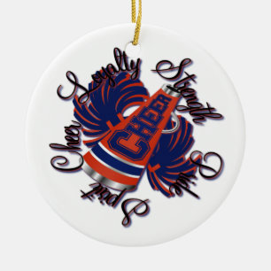 De Cerâmica Ornamento customizável azul e alaranjado do elogi