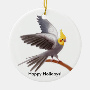 De Cerâmica Ornamento customizável do papagaio do Cockatiel