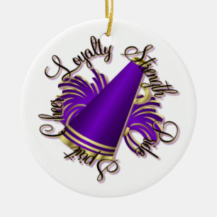 De Cerâmica Ornamento customizável roxo e Dourado do elogio