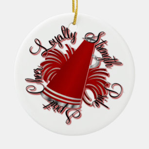 De Cerâmica Ornamento customizável vermelho e branco do elogi