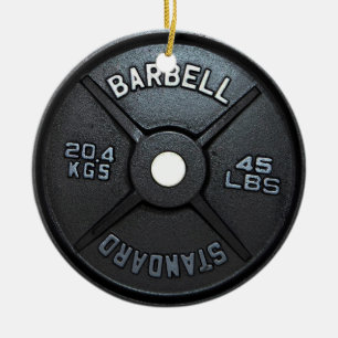 De Cerâmica Ornamento da árvore da placa do Barbell