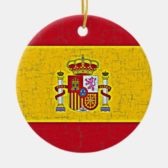 De Cerâmica Ornamento da BANDEIRA da ESPANHA (Frente)