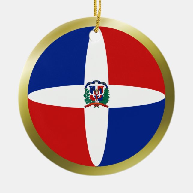 De Cerâmica Ornamento da bandeira da República Dominicana (Frente)