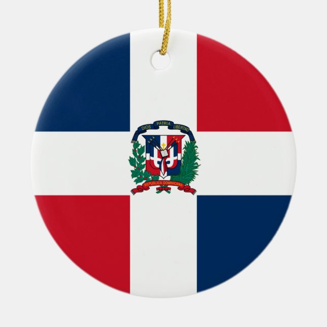 De Cerâmica Ornamento da bandeira da República Dominicana (Frente)