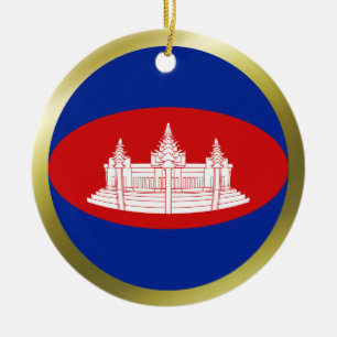 De Cerâmica Ornamento da Bandeira do Camboja