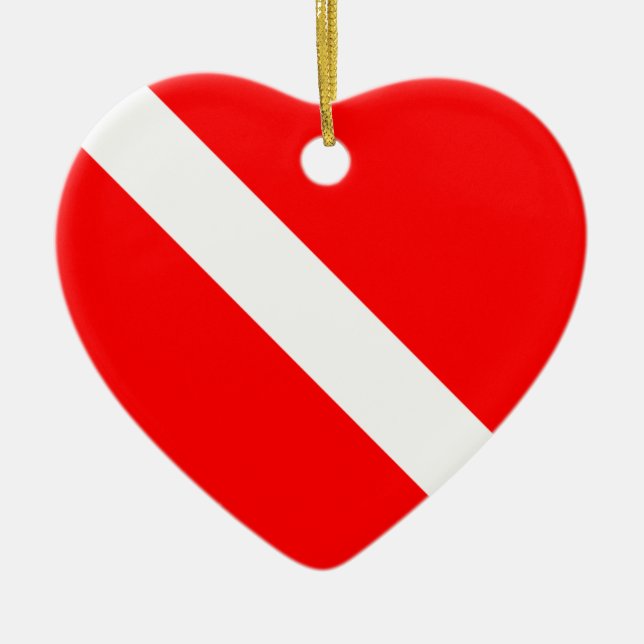 De Cerâmica Ornamento da bandeira do mergulho do mergulhador (Frente)