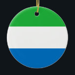De Cerâmica Ornamento da bandeira do Sierra Leone<br><div class="desc">Ornamento com a bandeira do Sierra Leone.</div>