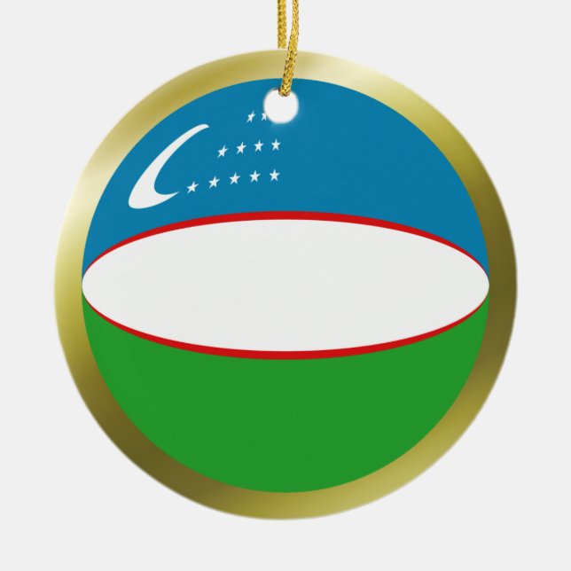 De Cerâmica Ornamento da Bandeira do Uzbequistão (Frente)