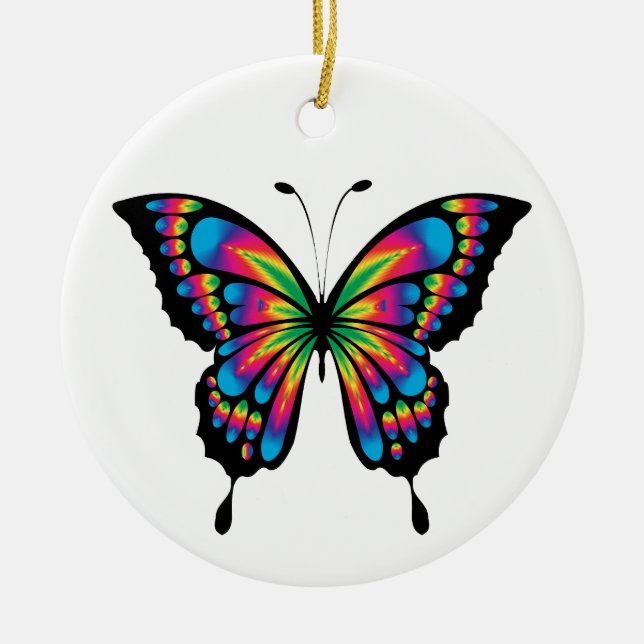 De Cerâmica ornamento da borboleta arco-íris (Frente)