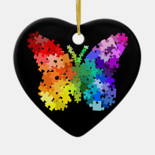 De Cerâmica Ornamento da borboleta do quebra-cabeça da