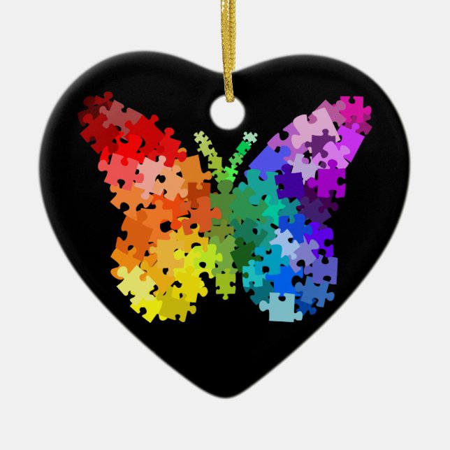 De Cerâmica Ornamento da borboleta do quebra-cabeça da (Frente)