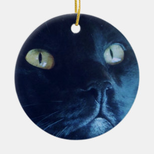 De Cerâmica Ornamento da cara do gato preto