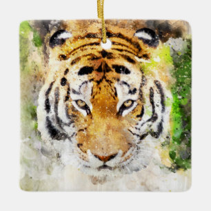 De Cerâmica ornamento da cara do tigre