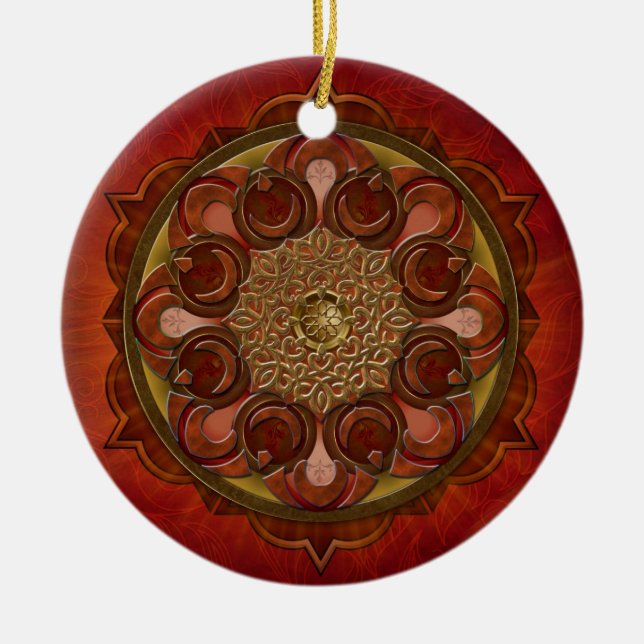 De Cerâmica Ornamento da chama da mandala (Frente)