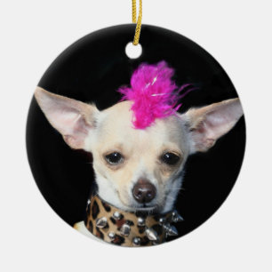 De Cerâmica Ornamento da chihuahua do punk