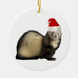 De Cerâmica Ornamento da doninha das garras do papai noel