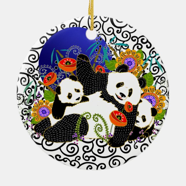 DE CERÂMICA ORNAMENTO DA FAMÍLIA BINDI PANDA (Traseira)