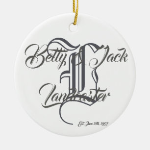 De Cerâmica Ornamento da família monograma personalizado