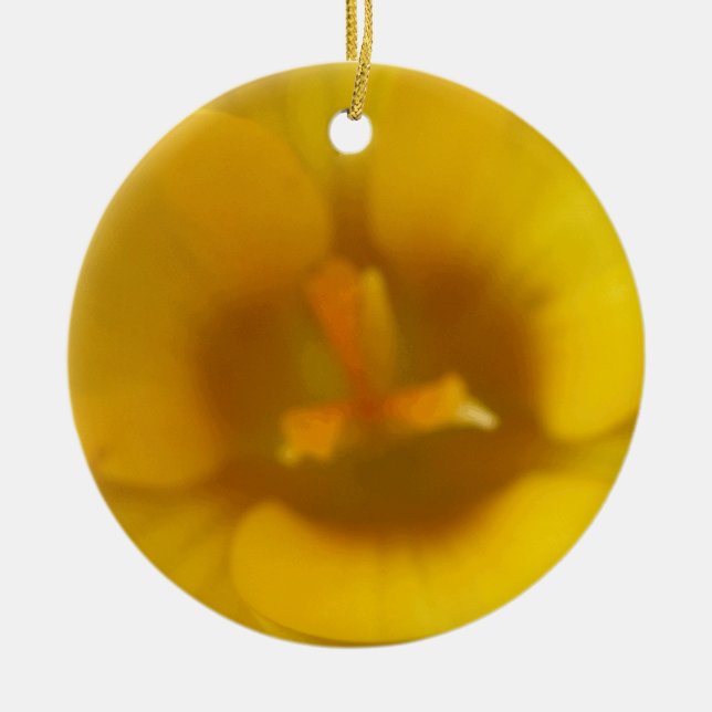 De Cerâmica Ornamento da Flor Crocus Amarelo (Frente)