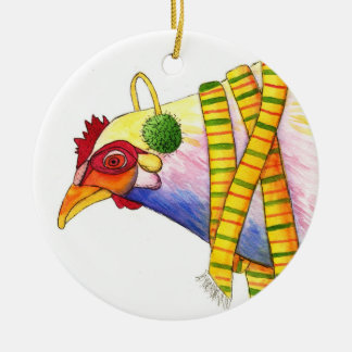 De Cerâmica Ornamento da galinha do inverno