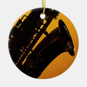 De Cerâmica Ornamento da imagem do saxofone