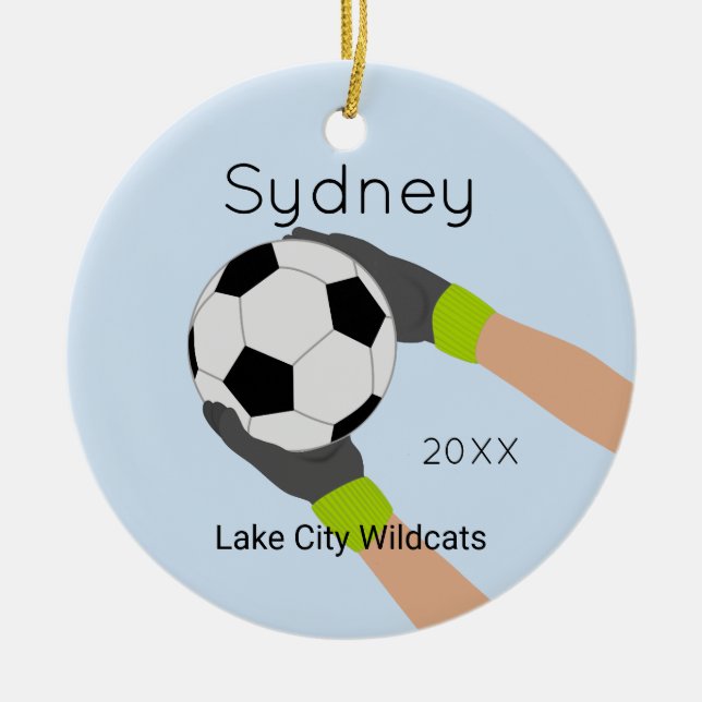 De Cerâmica Ornamento da lembrança do Goalie do futebol (Frente)