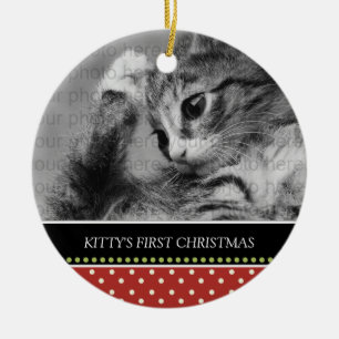 De Cerâmica Ornamento da lembrança do Natal do gatinho