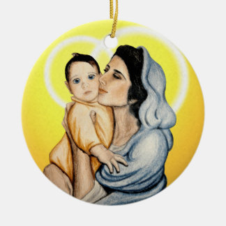 De Cerâmica Ornamento da mãe e da criança