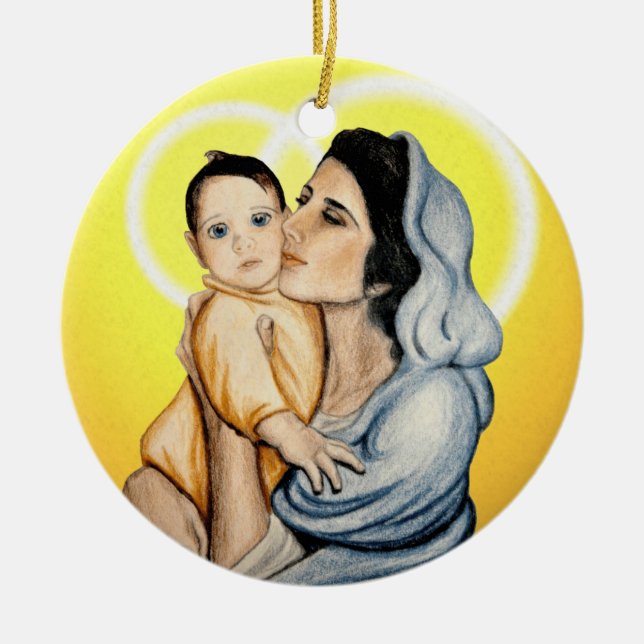 De Cerâmica Ornamento da mãe e da criança (Frente)