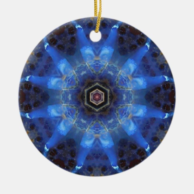 De Cerâmica Ornamento da mandala da estrela do Opal (Frente)